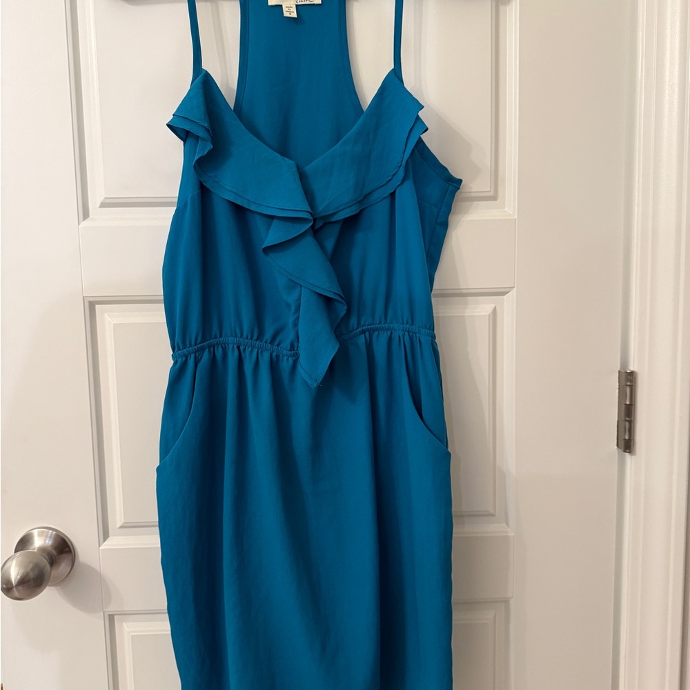 Elegant Blue Ruffle Dress